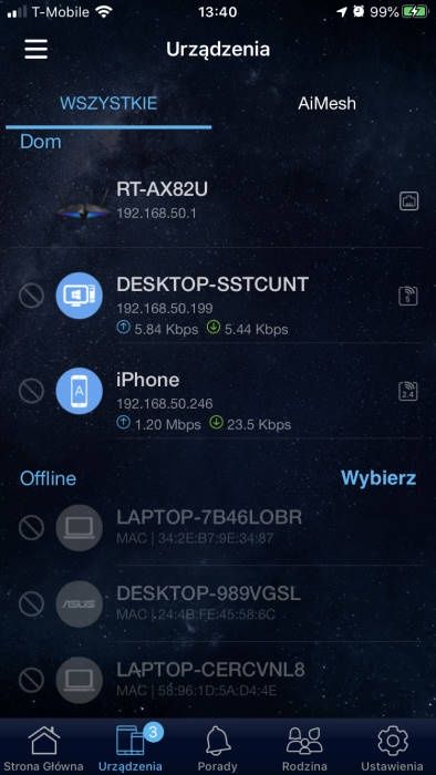 ASUS RT-AX82U - Aplikacja mobilna - lista użytkowników