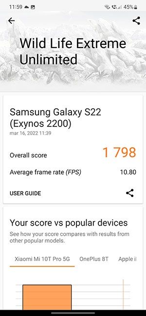 Galaxy S22 3DMArk