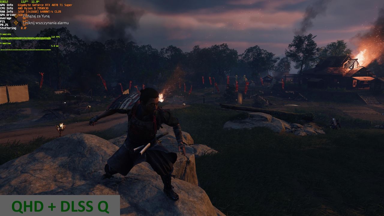 Ghost of Tsushima - porownanie 3 - DLSS Quality