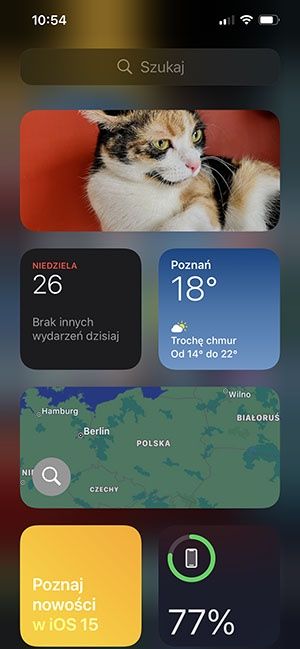 widżety iOS 15