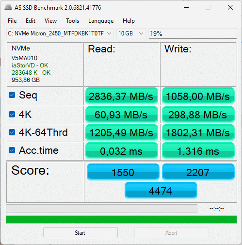 ASUS ROG Flow Z13 - test AS SSD