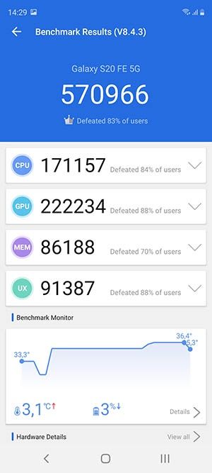 Galaxy S20 FE - Antutu