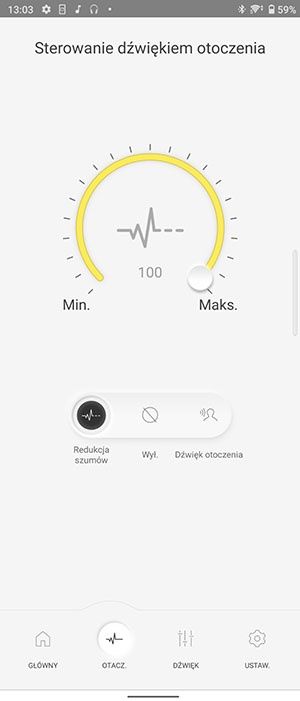 Technics Audio Connect ustawienia ANC