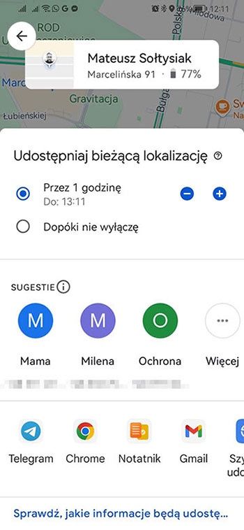 udostępnij lokalizację