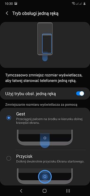 obsługa jedną ręką