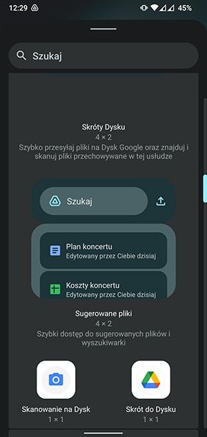 widżet skanowania do PDF
