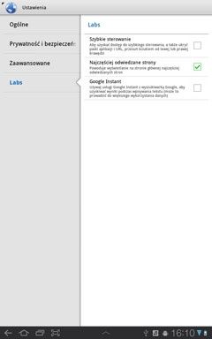 Samsung Galaxy Tab 8.9 - ustawienia www