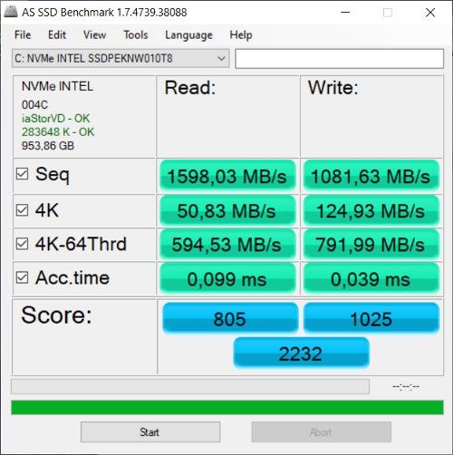 Asus ZenBook UX425E - test AS SSD