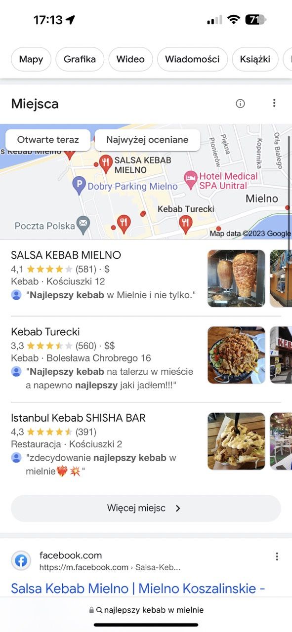 wyszukiwanie barów google