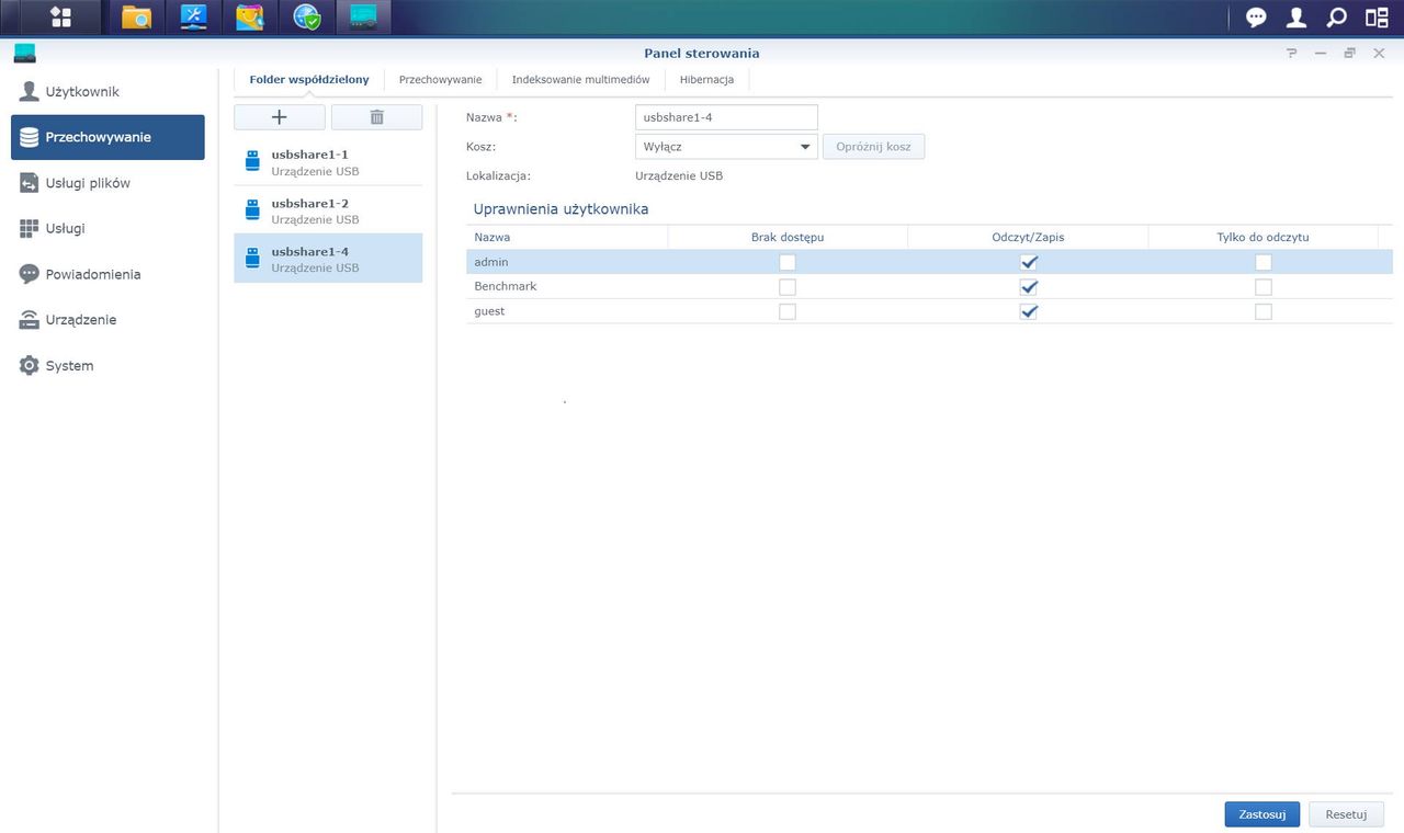 Synology RT6600ax - panel sterowania 1/3