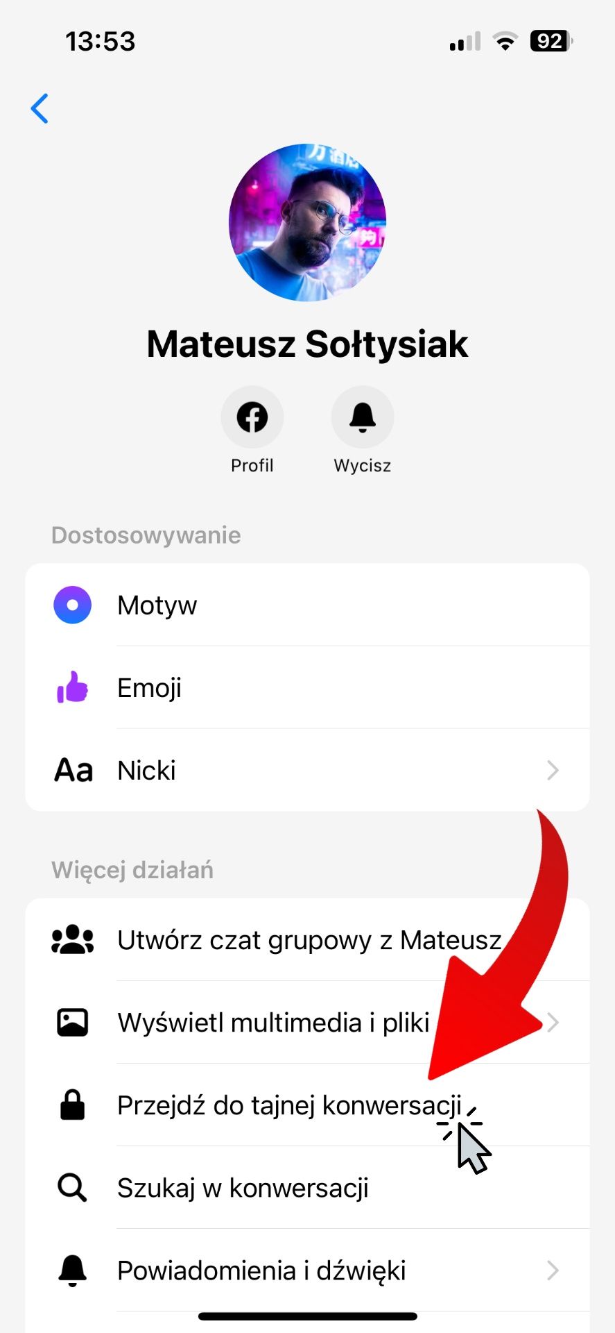 Tajne wiadomości Messenger