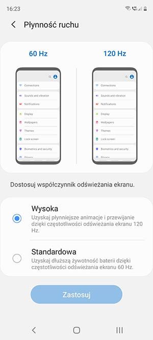 jak ustawić 120 Hz