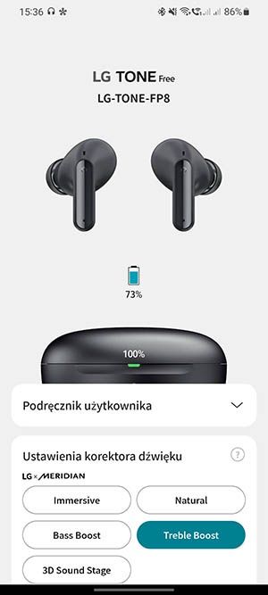 LG Tone Free aplikacja na telefon