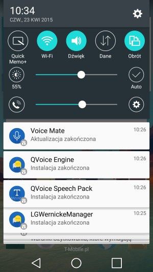 LG G Flex 2 - pasek szybkiego uruchamiania