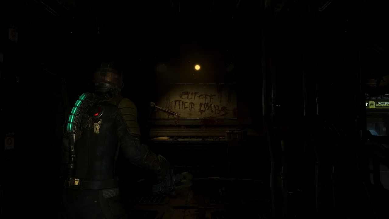 Dead Space - wskazówka na ścianie