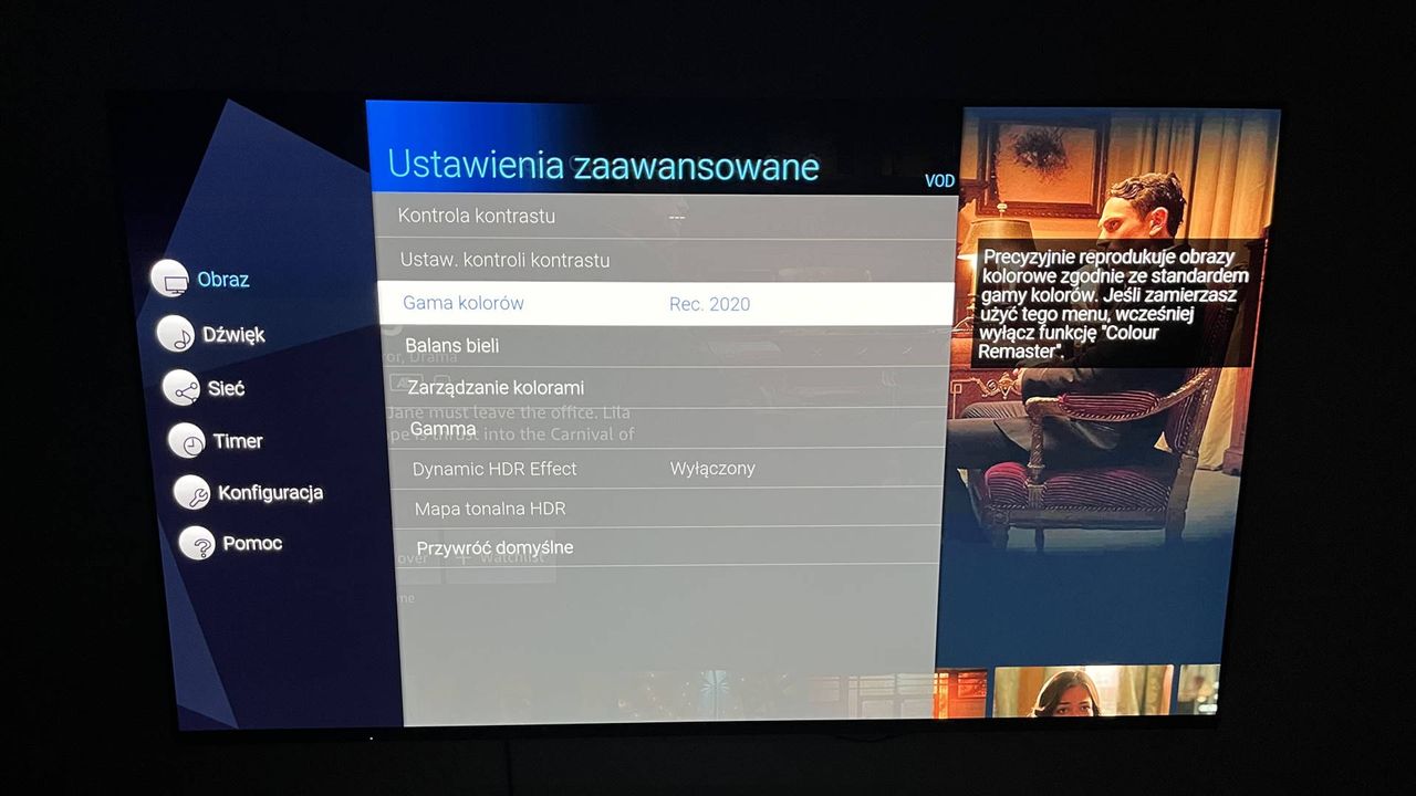 Panasonic TX-65JZ1500 - menu ustawień obrazu 4