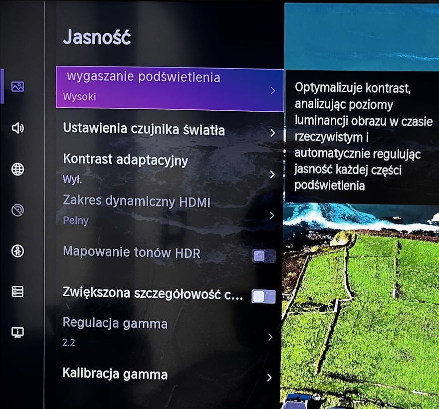 Hisense 100E7NQ PRO - ustawienia jasności