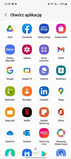 aplikacja klawisza bocznego
