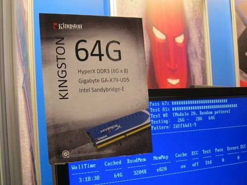 prezentacja 8-kanałowego zestawu pamięci Kingston w aplikacji Memtest86+