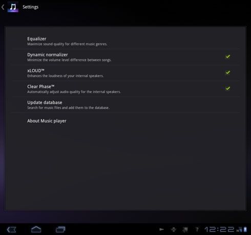 Sony Tablet P - muzyka