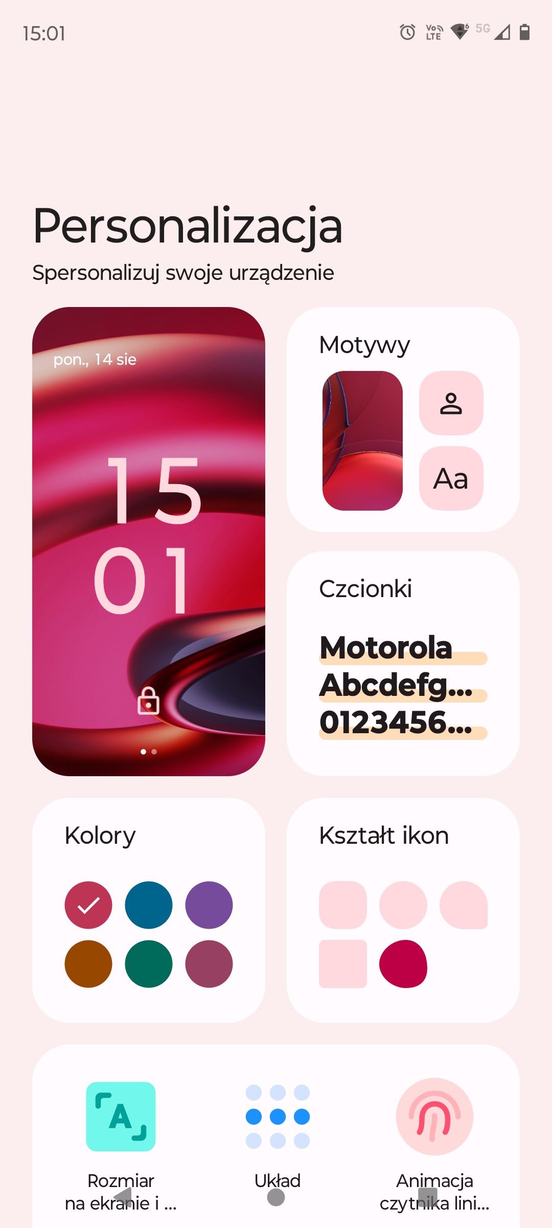 Motorola Edge 40 Viva Magenta - personalizacja urządzenia