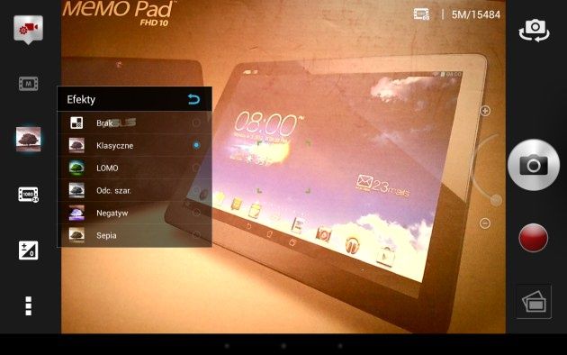 ASUS MeMO Pad FHD 10 ustawienia kamery
