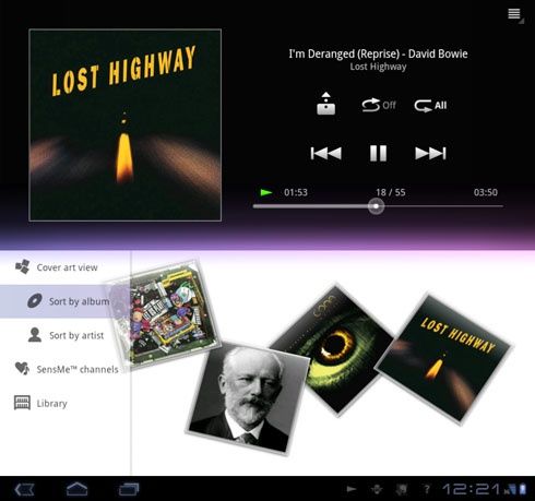 Sony Tablet P - muzyka