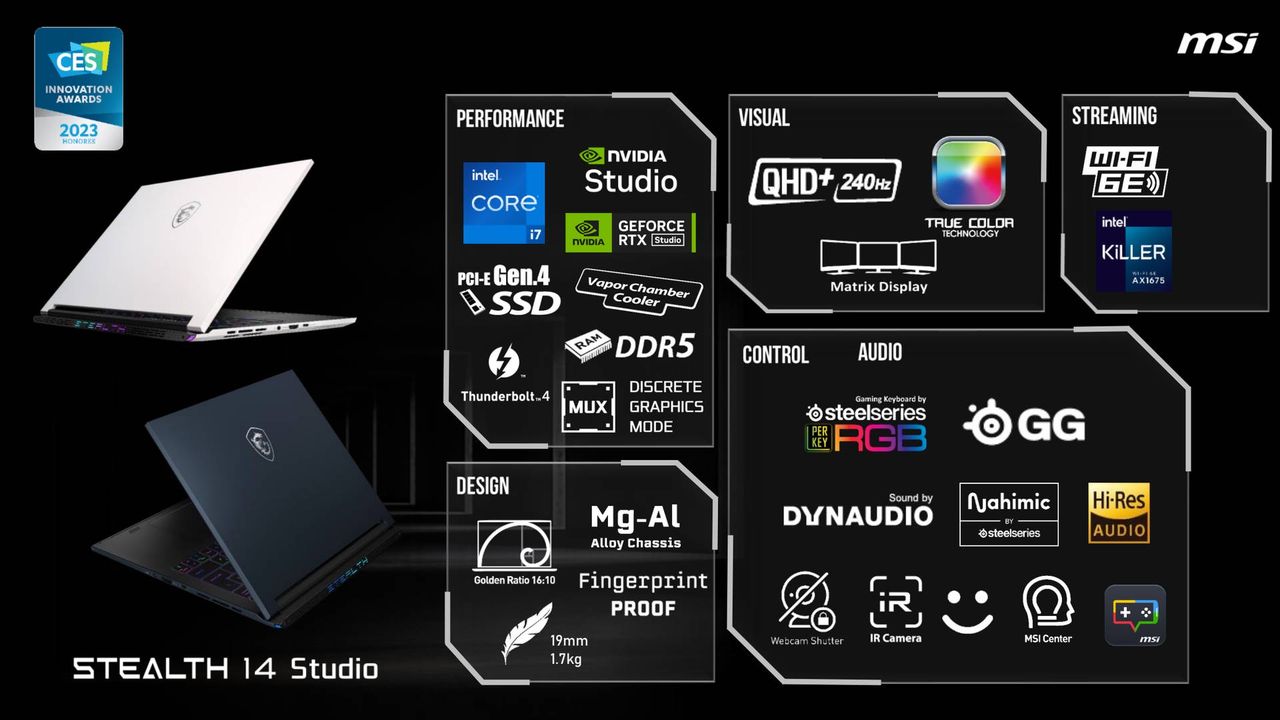 MSI Stealth 14 Studio - onepager