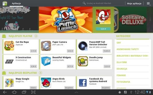 Samsung Galaxy Tab 10.1 - Android Market