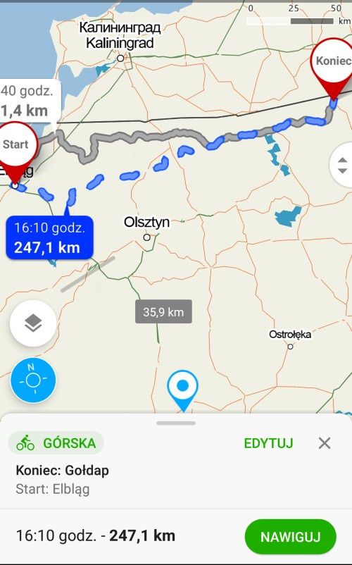 mapy.cz propozycja trasy poprawka na rowerowa