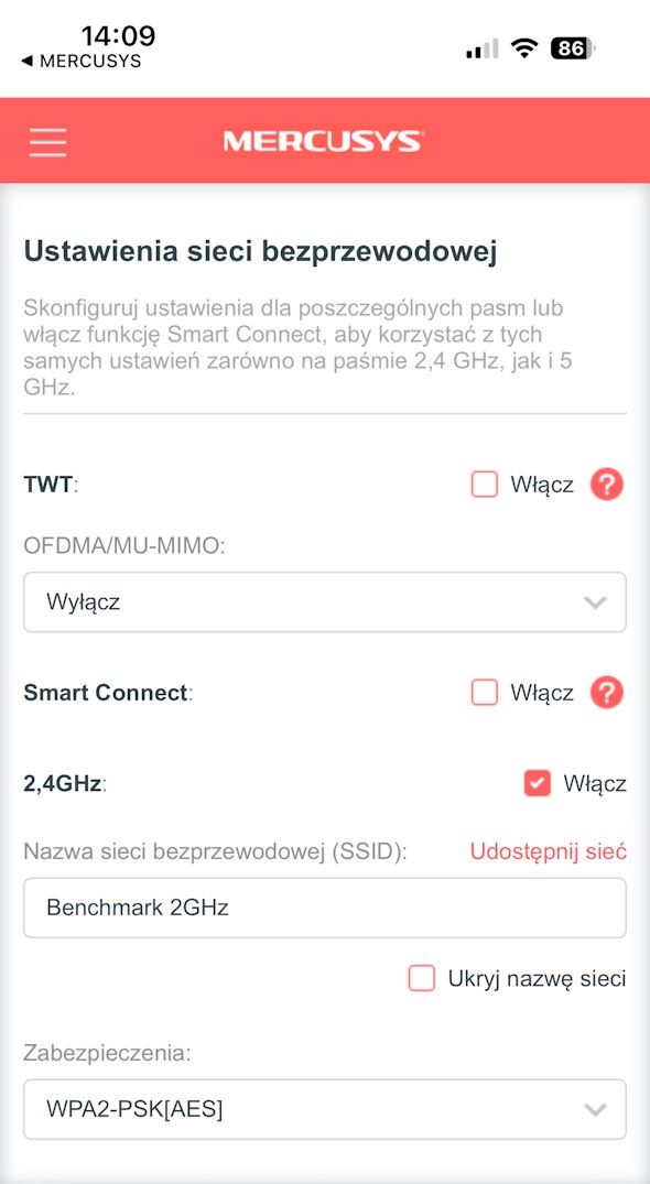 Mercusys EasyMesh MR47BE - panel sterowania 4