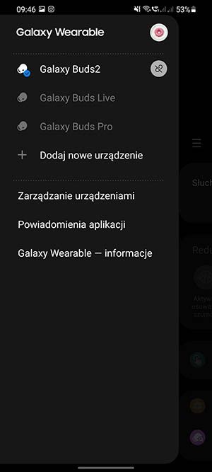 Galaxy Buds 2 w aplikacji