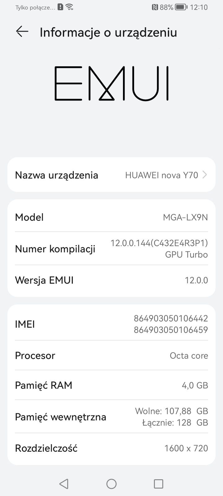 Huawei nova Y70 - informacje o telefonie