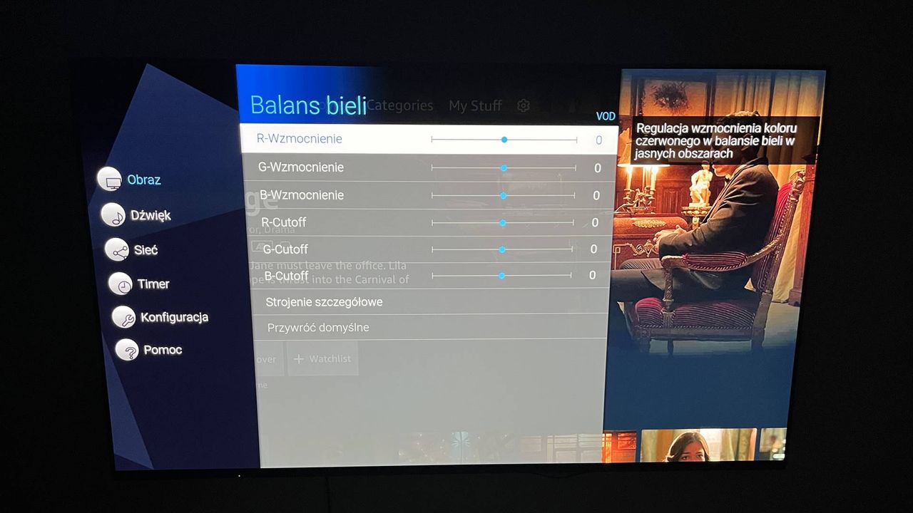 Panasonic TX-65JZ1500 - menu ustawień obrazu 6