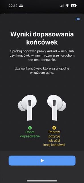test dopasowania AirPods Pro 2