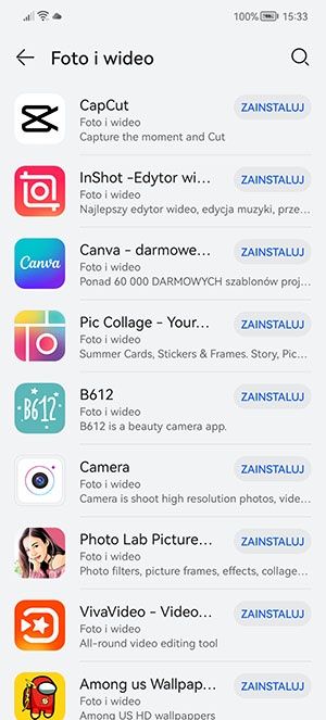 AppGallery aplikacje