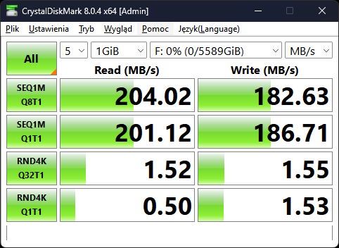 WD Purple WD63PURZ - wyniki  - dysk 1