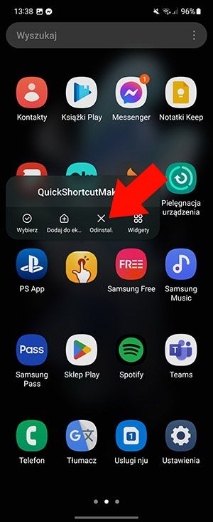 Usuwanie aplikacji z telefonu Samsung