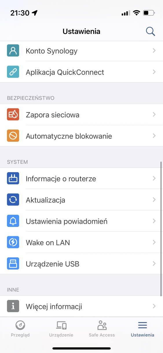 Synology RT6600ax - ustawienia zaawansowane 2/2