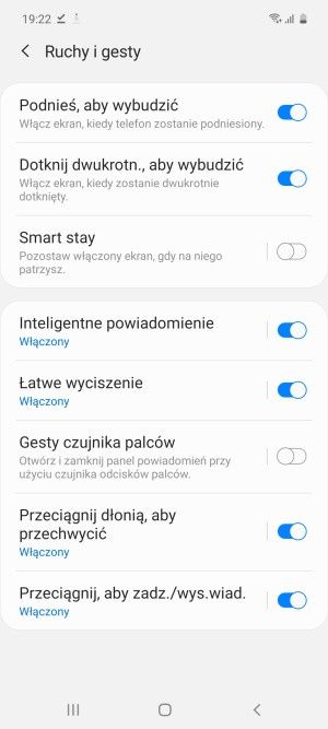 Samsung Galaxy M31s ruchy i gesty