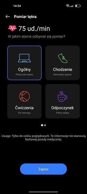 realme 9 pomiar tętna