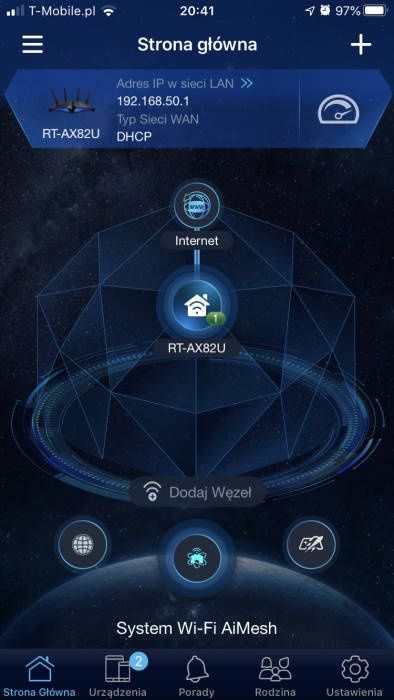 ASUS RT-AX82U - Aplikacja mobilna - AiMesh