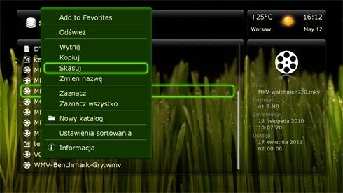 Dune HD Max - interfejs obsługi