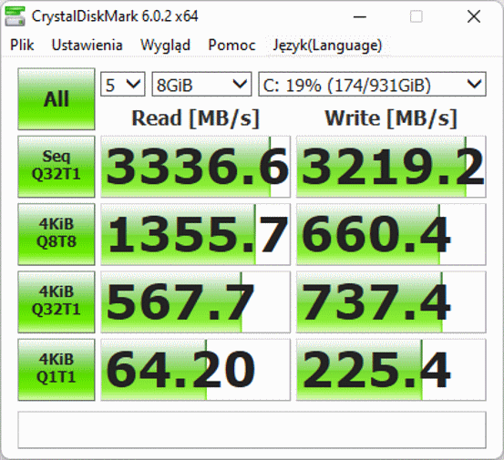 ASUS ROG Flow Z13 - test CrystalDiskMark