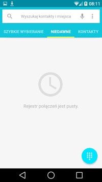 Android L - lista połączeń