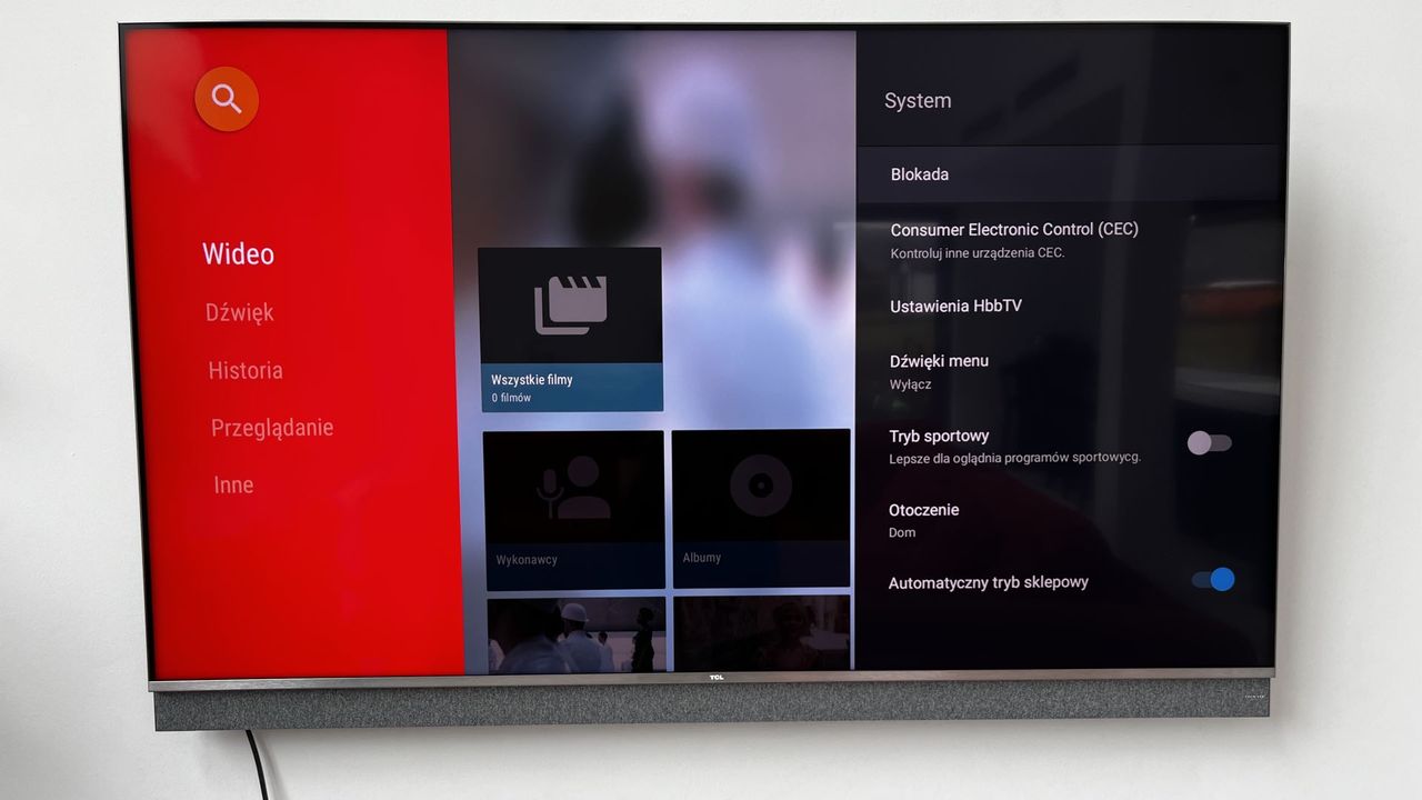 TCL 65C825 - ustawienia systemowe