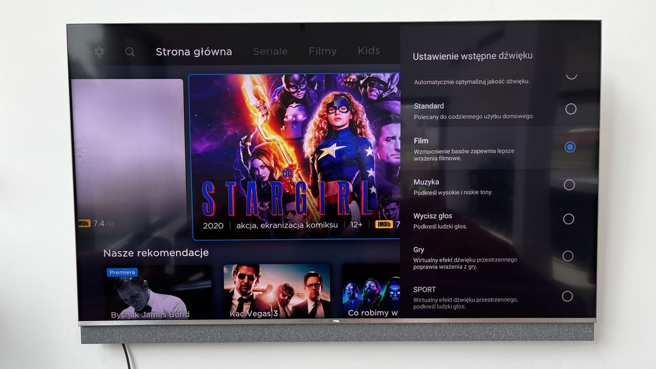 TCL 65C825 - ustawienia dźwięku