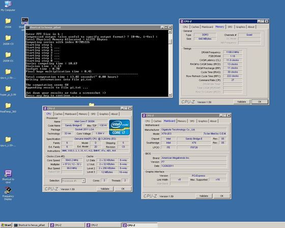 wynik wydajności podkręconego procesora Intel Core i7 3930K w benchmarku PiFast