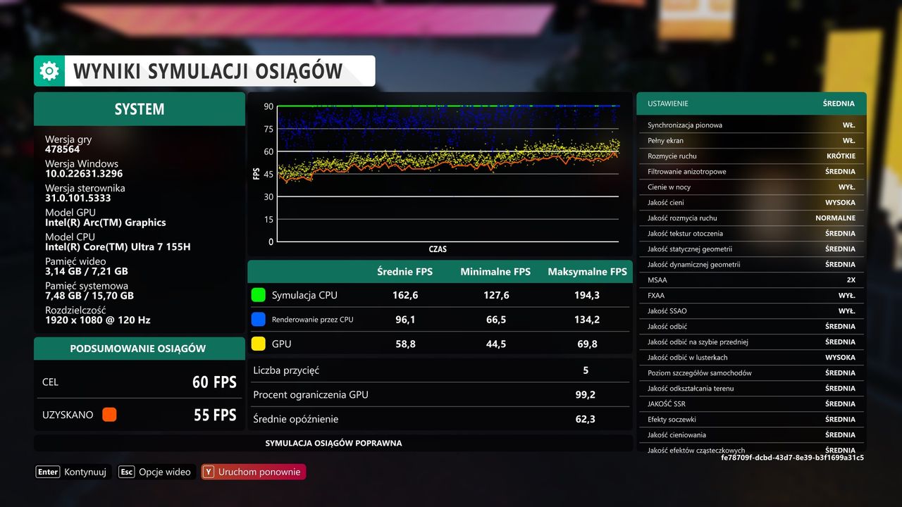 MSI Claw - osiagi Forza Horizon 5