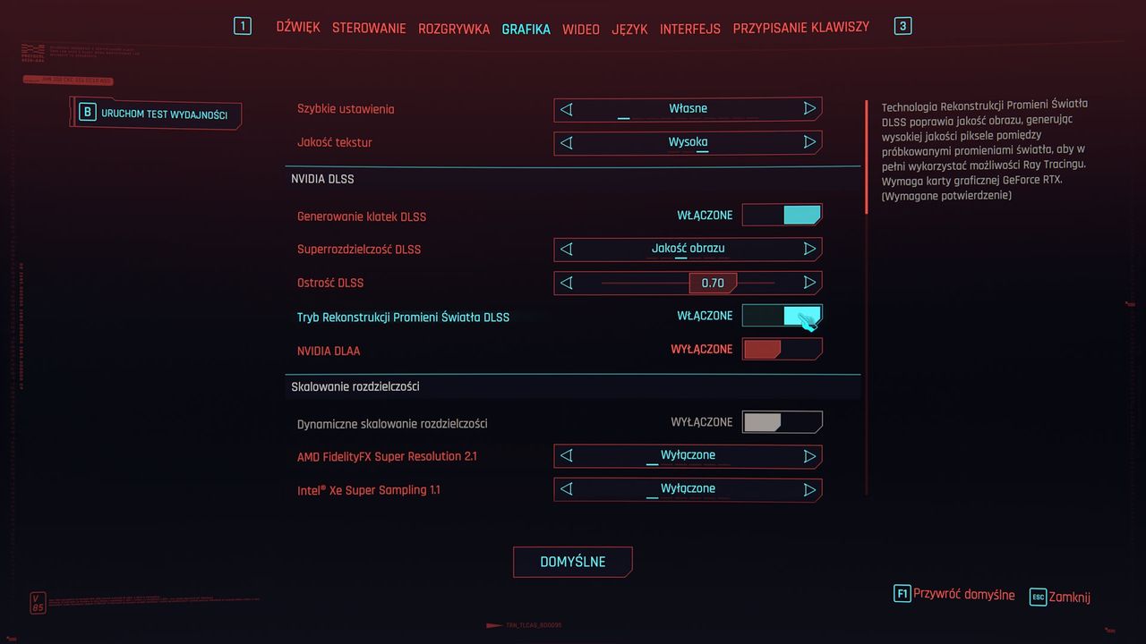 Cyberpunk 2077: Phantom Liberty - ustawienia 1